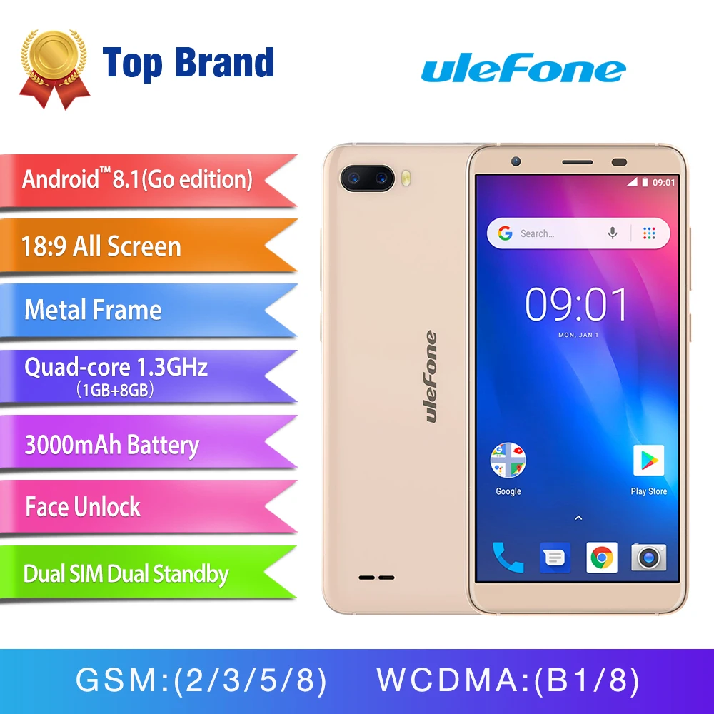 Ulefone S1 смартфон с 5 дюймовым дисплеем 18:9 Android 8 1 Мп + МП ОЗУ ГБ ПЗУ 3000 мАч 3G|Смартфоны|