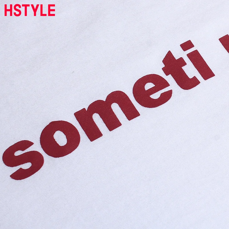 HSTYLE 2018 T-shirts for Women New Summer Short Sleeve Tee Letter Printing Fashion Cotton Bottoming O-Neck Tops Femme | Женская одежда