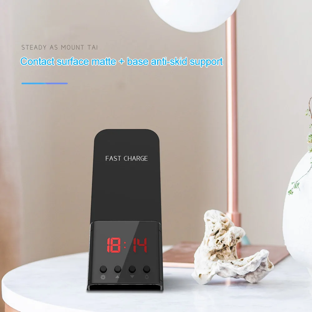 Быстрое беспроводное зарядное устройство с будильником Подставка для зарядки