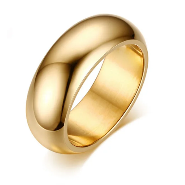 gold ring SIZZZ Для мужчин полированная обручальное классические кольца влюбленной союзов для девушки парня кольцо - Цвет основного камня: gold ring