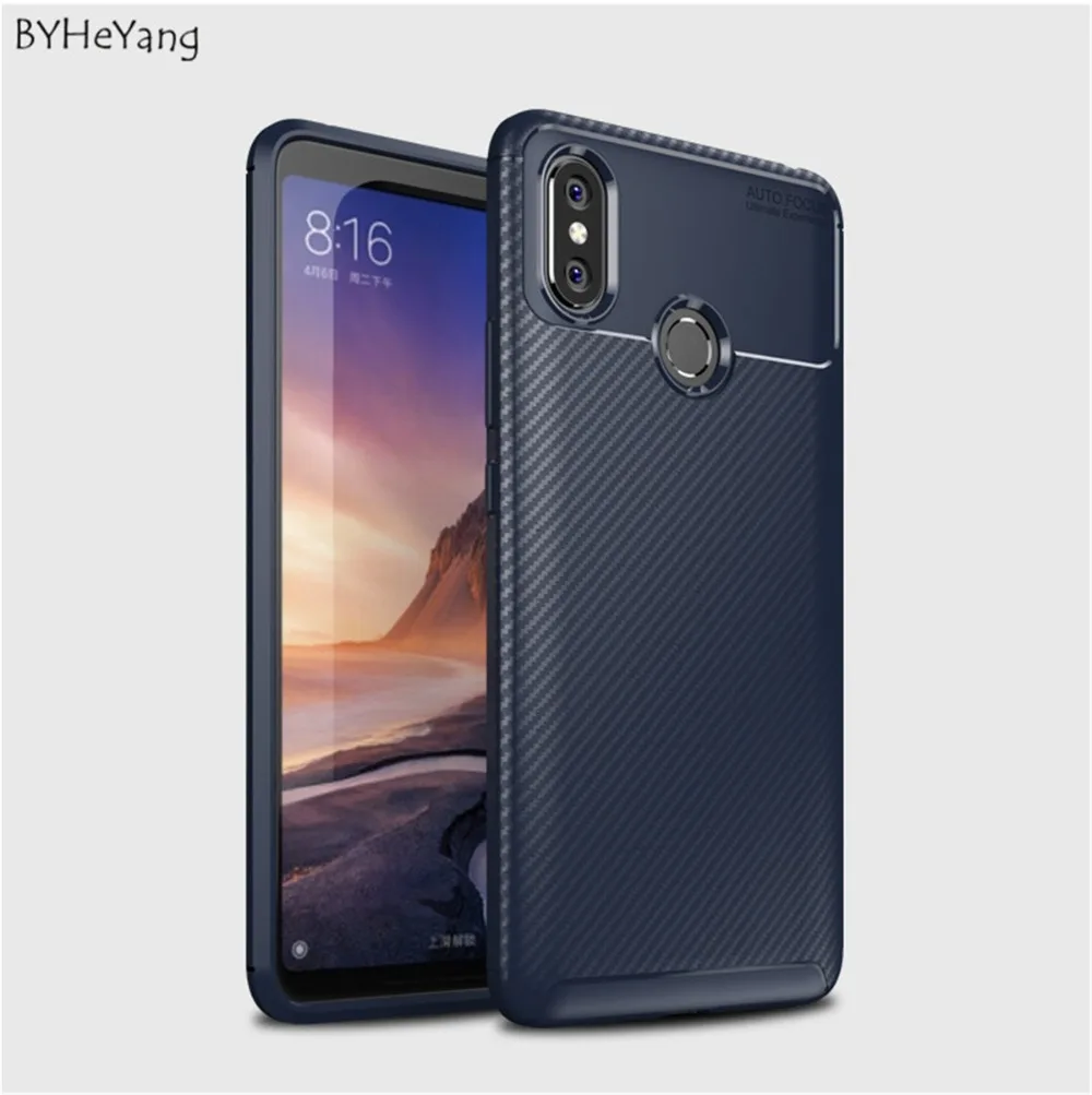 BYHeYang для Xiaomi Mi Max 3 чехол мягкий силиконовый тяжелый ударопрочный углеродный