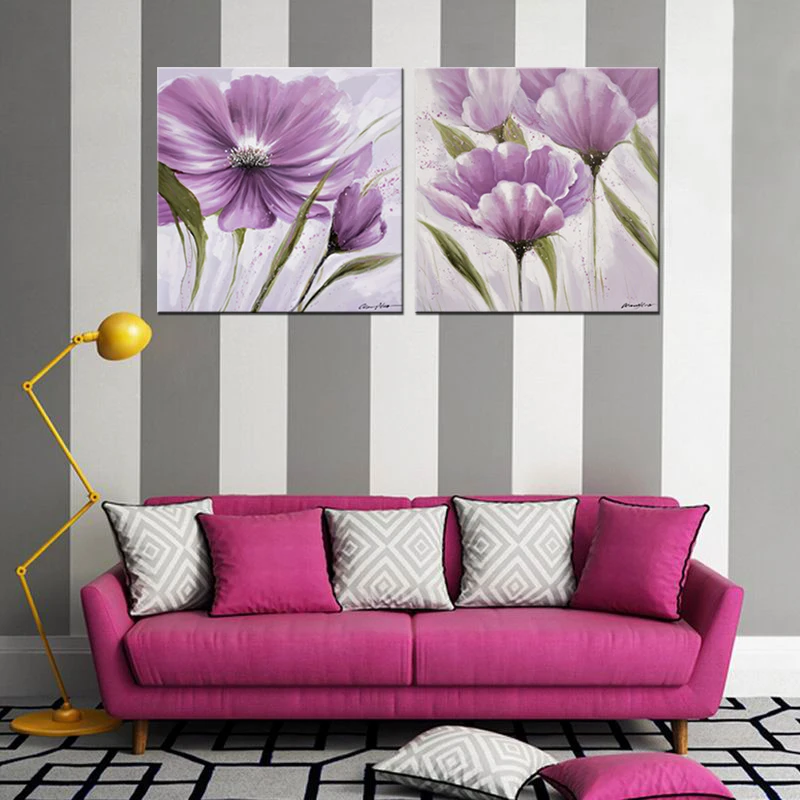 Модульные цветочные картины ручной работы абстрактные Масляные для украшения