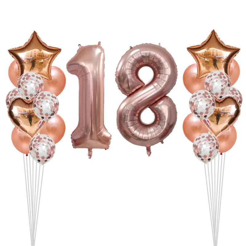 25 шт. Baby Shower 1st 30 декор для вечеринки в честь Дня Рождения 4" номер 1 фольга воздушные шары для маленьких мальчиков воздушные шарики для девочек латекс розовое золото конфетти
