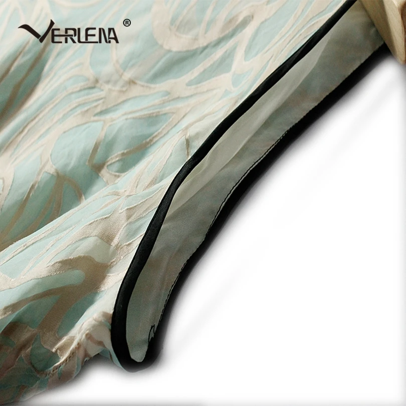 Verlena винтажное Зеленое Шелковое Платье женское без рукавов с круглым вырезом и