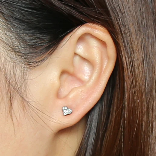 Маленькие серьги в форме сердца для женщин и девочек серебряные серьги-гвоздики