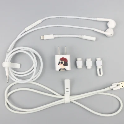 Модный кабель Saver протектор намотки кабеля usb зарядный шнур для наушников Органайзер обертывание зарядное устройство Наклейка для iPhone