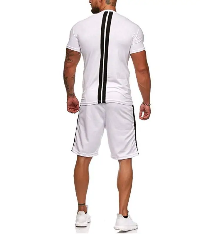 2020 повседневный мужской набор для бега модная спортивная одежда в полоску с