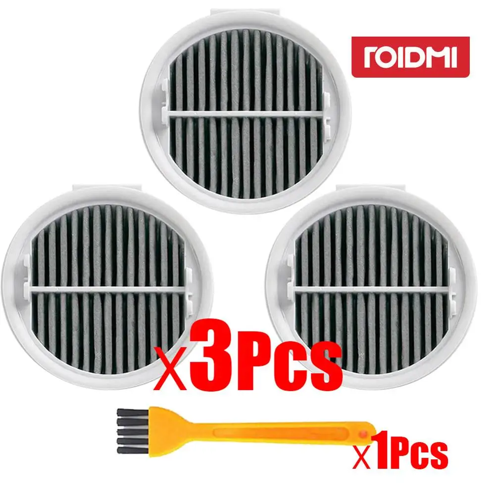 Моющийся пылесос фильтры Hepa рулон щетки для Xiaomi Roidmi беспроводной F8 умный ручной пылесос аксессуары Запчасти - Цвет: 3Pcs filter