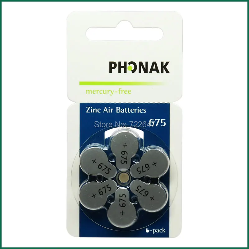 12 шт Phonak слуховой аппарат батареи 675 a675 p675 pr44 1 45 V мощный цинковый воздушный
