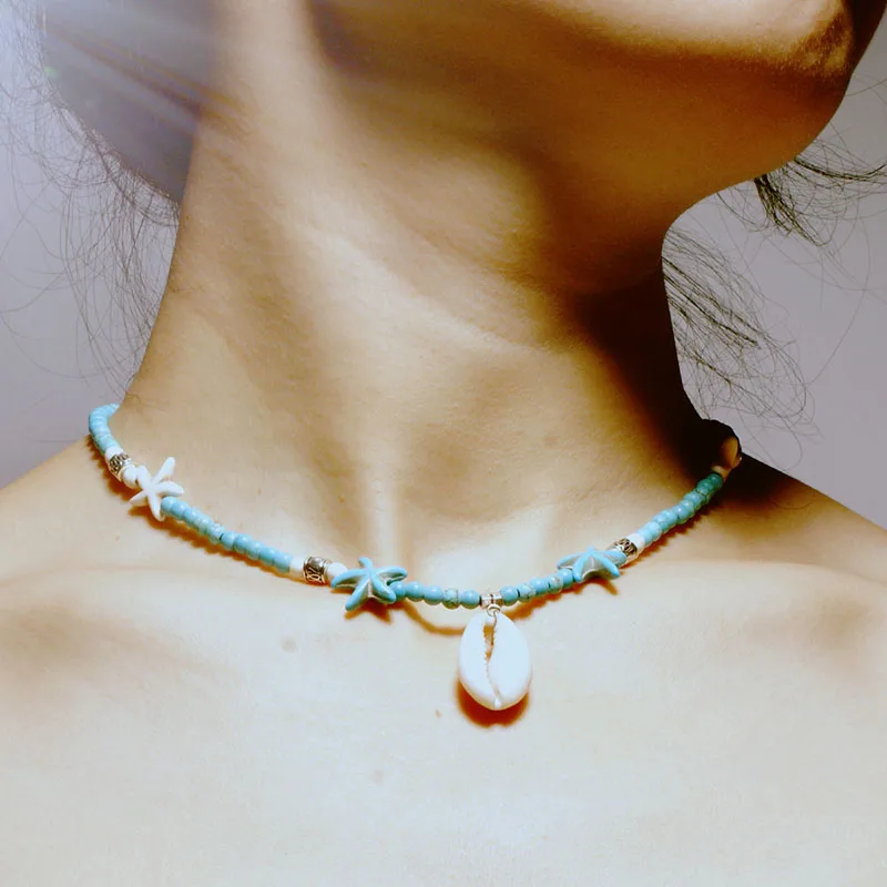 Ожерелье-цепочка с подвеской для девочек 4 мм бирюзовый камень | Украшения и