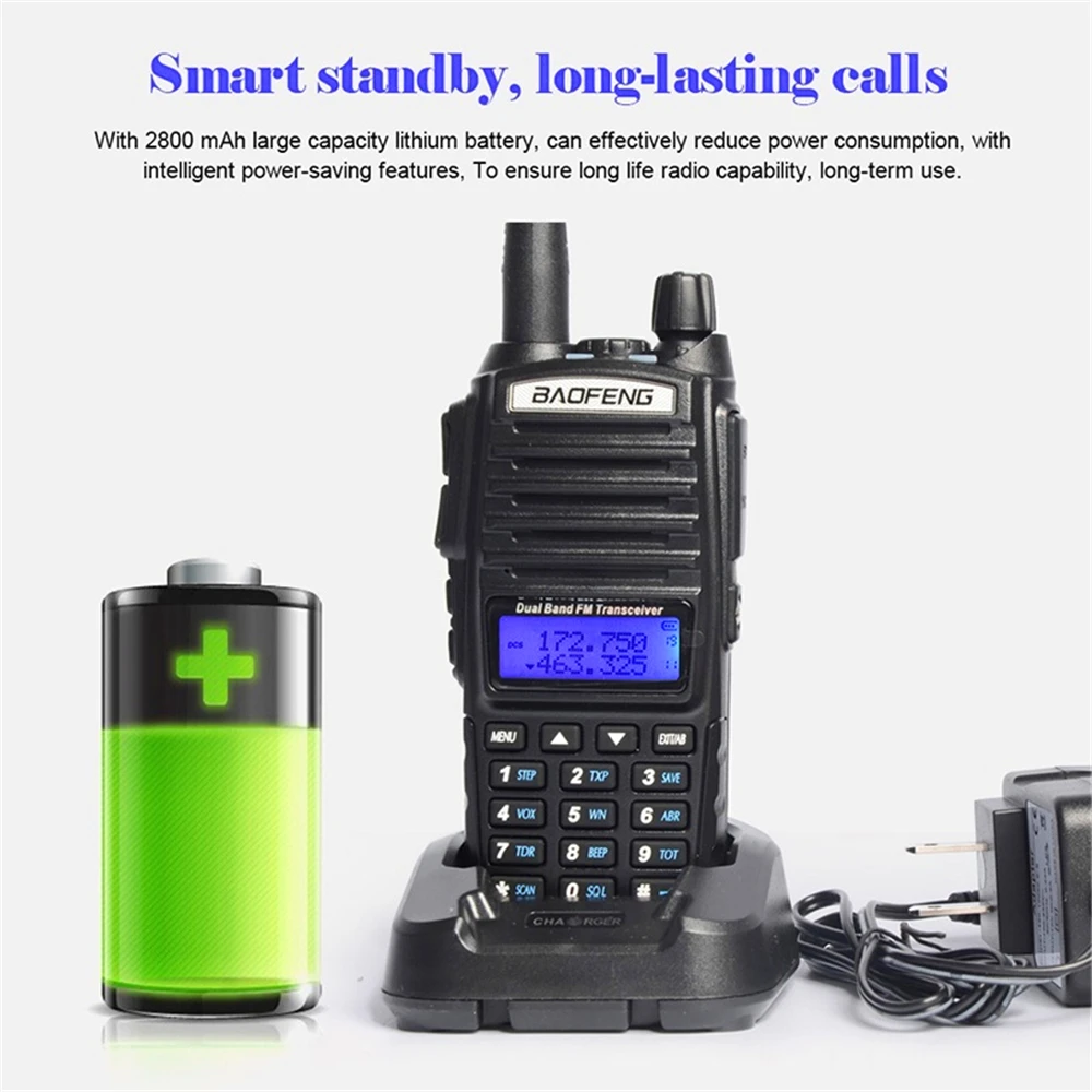 10 шт. Baofeng UV 82 рация км FM трансивер портативный CB Ham Радио 128CH VHF/UHF двухстороннее