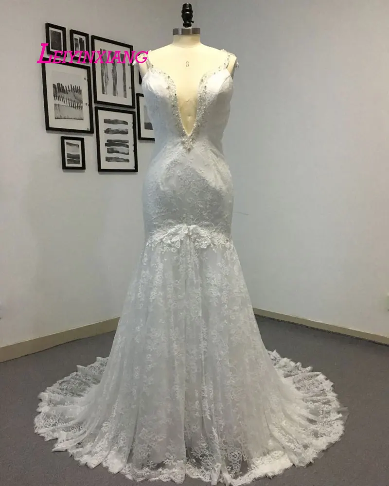 LEIYINXIANG 2019 свадебное платье Vestido De Noiva Sereia халат Сексуальная Русалка Кружева без