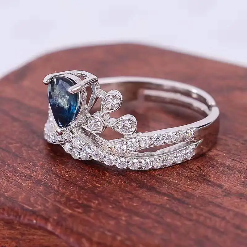 Женское серебряное кольцо в виде короны 4 мм * 6 0 карат | Украшения и аксессуары