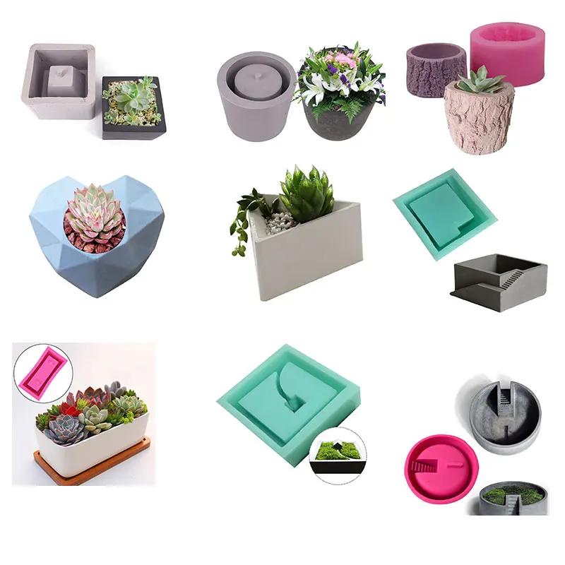 Керамическая глина форма для горшков плантатор силиконовая форма для украшения дома настольные поделки делая пресс-формы для цветочных горшков силиконовые бетонные формы