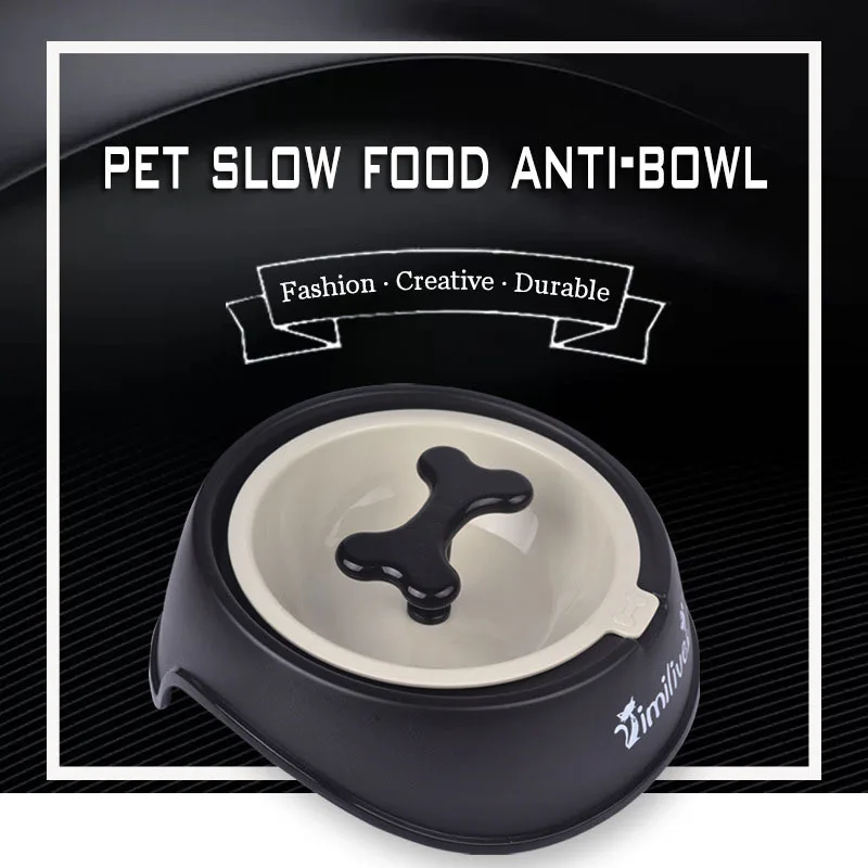 

Dog Treats Snacks Anti Choke Bowl Thickening Plastic Bone Pet Dog Bowl Dog Slow Feeder For Small Medium Dogs Cats
