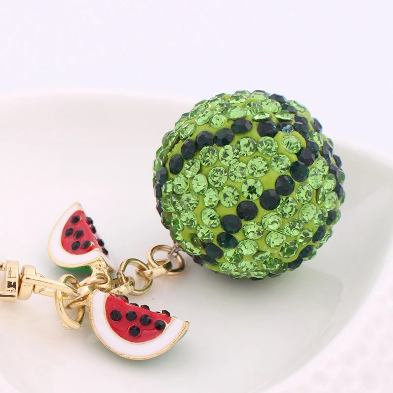 Кристалл горный хрусталь сплав брелок для женщин Сумочка Прекрасный Арбуз