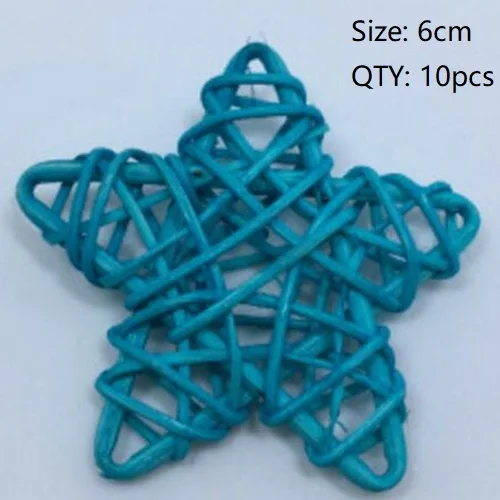6cm 10pcs 10/20 шт. круглые звезды ротанговая Пальма клубок искусственный цветок для свадьбы для рождественской вечеринки украшения для самодельного изготовления детский подарок венок для дома орнамент - Цвет: 6cm 10pcs