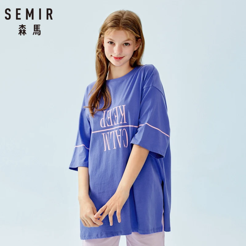 Женская хлопковая рубашка с вырезом Лодочка SEMIR женская длинными рукавами Lomg топ