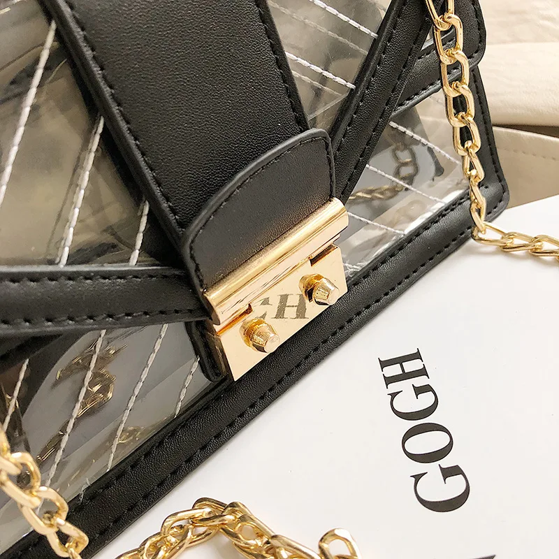 Летняя прозрачная сумка через плечо для женщин 2019 качество ПВХ роскошные сумки