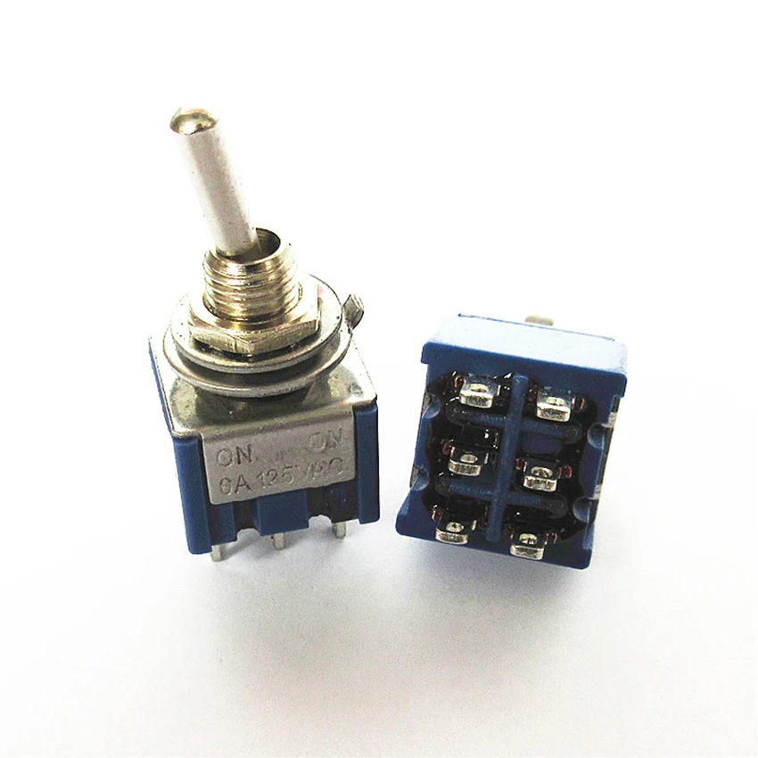 2 шт. AC ON SPDT 6 шаг Позиции рычажный переключатель 6A 125 v /3A 250V MTS 202|Выключатели| |
