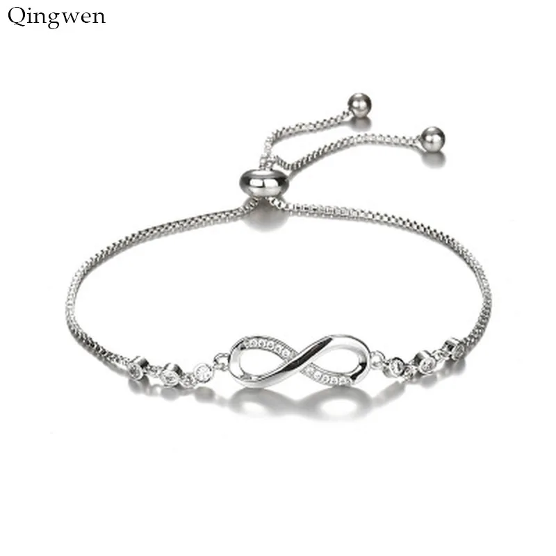 Женские и мужские браслеты Qingwen простые металлические с кулоном в форме