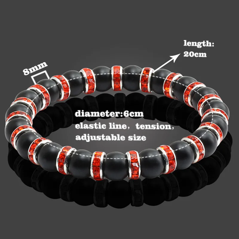 Trendy Lovers Natural Stone Bead Black Scrub Elastic Bracelets &amp Bangles Reiki Buddha Prayer For Women Men Jewelry | Украшения и