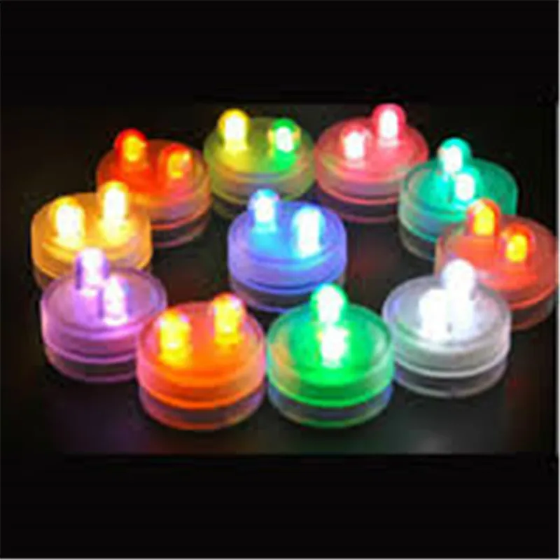 China Wholesale Twist to Switch on/off Wedding Decoration lights with 2 Leds Submersible led tea light - Super bright light