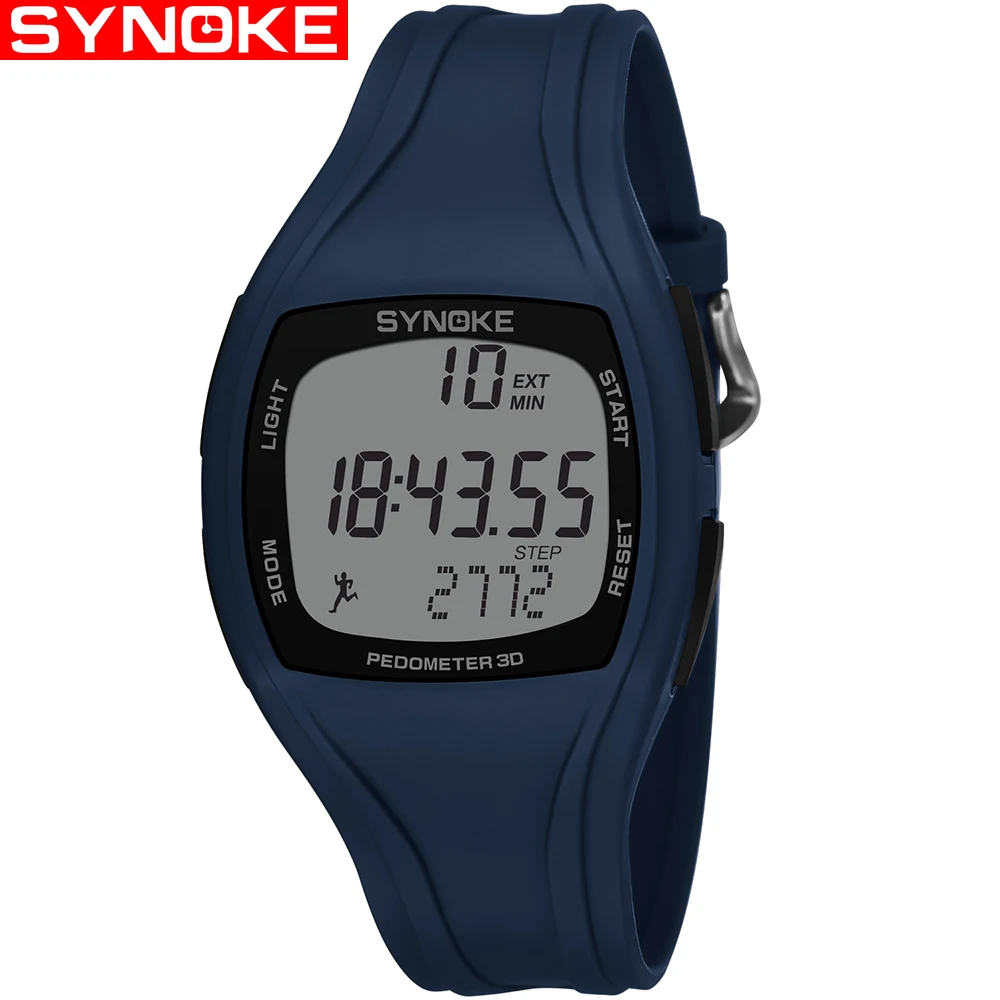 SYNOKE Reloj Hombre, Цифровые мужские часы с шагомером, хронографом, светодиодный, ударный, водонепроницаемые, цифровые спортивные часы, мужские часы, Wristwacth