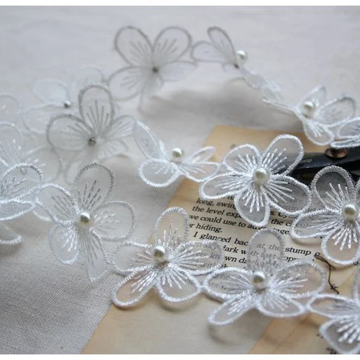 LASUI 3y = 78 цветов Высококачественная органза 3d Цветы Вышивка бисером кружево