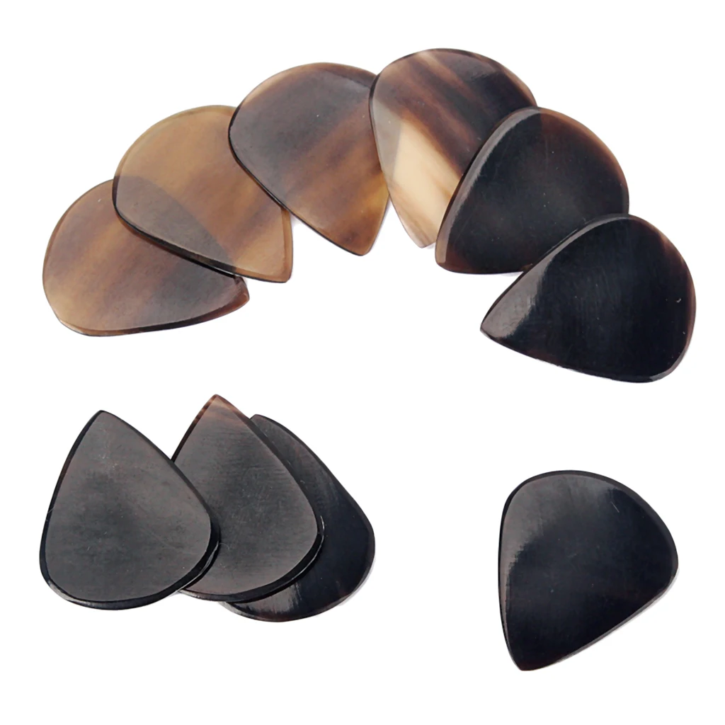 

10PCS Handcrafted Horn Guitar Picks for Guitar Bass Mandolin Banjo 0.8-1.2mm