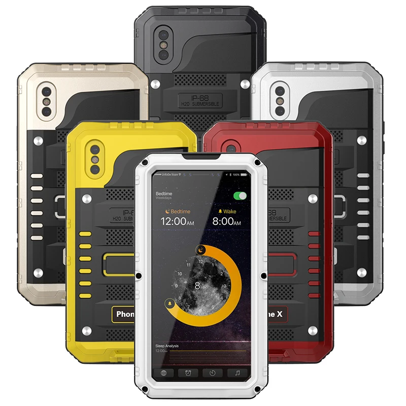 IP68 Водонепроницаемый чехол для телефона для iPhone X XS 8 7 6 6s Plus металлический чехол для дайвинга сверхпрочный защитный чехол для iPhone 8 7 Plus чехол