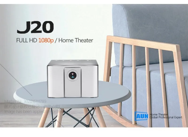 Aon Full HD проектор J20, 1920*1080 P, Android wifi, аккумулятор 10000 мАч, портативный DLP проектор. Поддержка 4K 3D Beamer