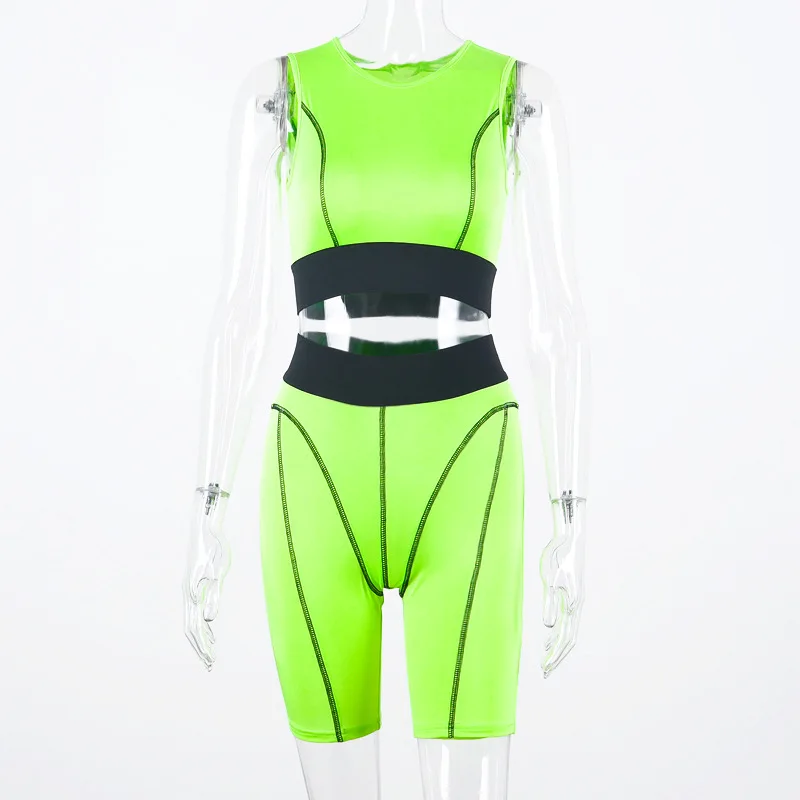 Женский комплект для йоги из 2 предметов спортивные костюмы однотонные топы без