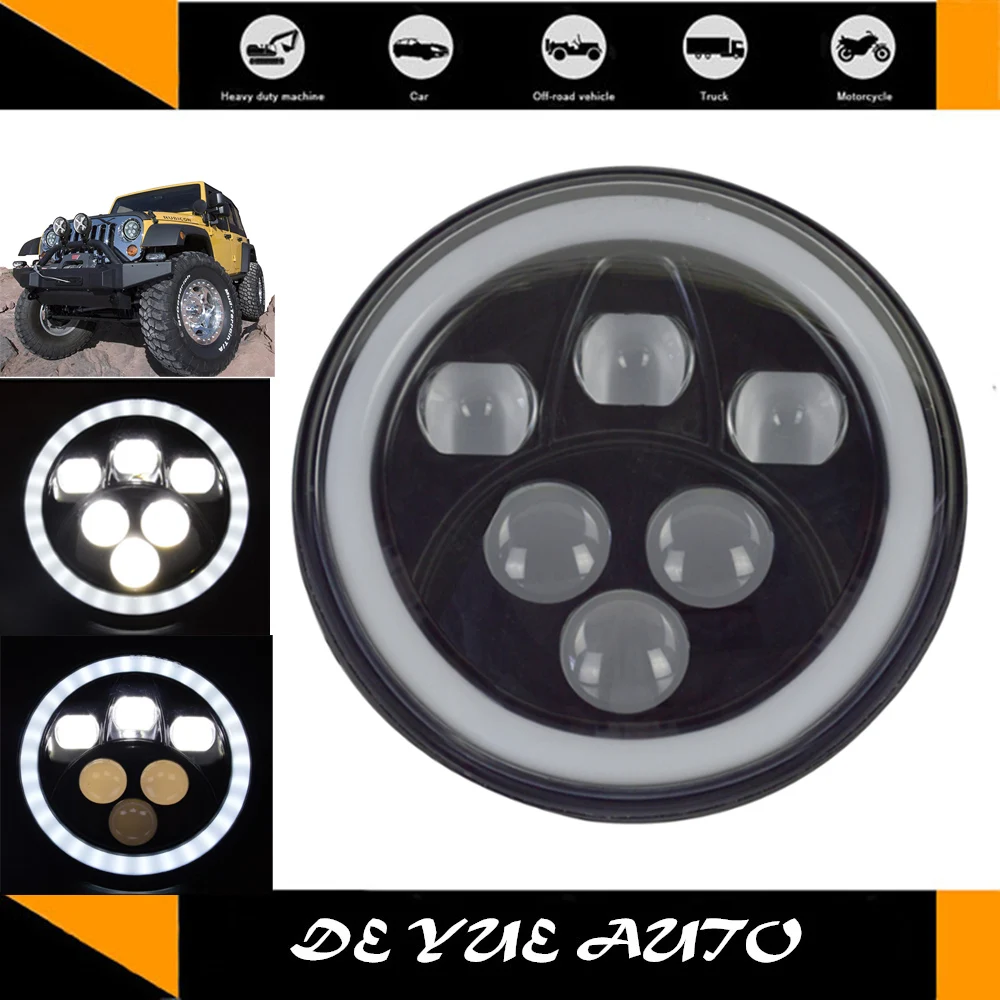 Для mercedes bezen G55 LED drivinglights 80 Вт 7 &quotКруглый angel eye поворотный свет для jeep wrangler ip68