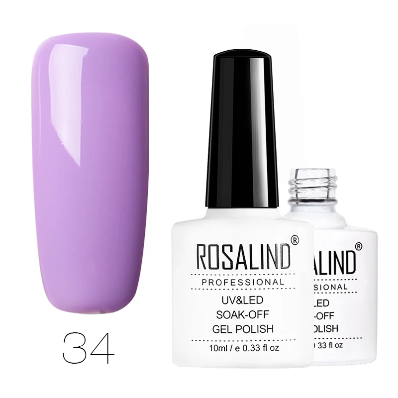 RD34 ROSALIND Гель-лак для ногтей Gliiter лак для ногтей перманентные лаки для ногтей для маникюра верхнее покрытие лак паук для праймер для ногтей - Цвет: RD34