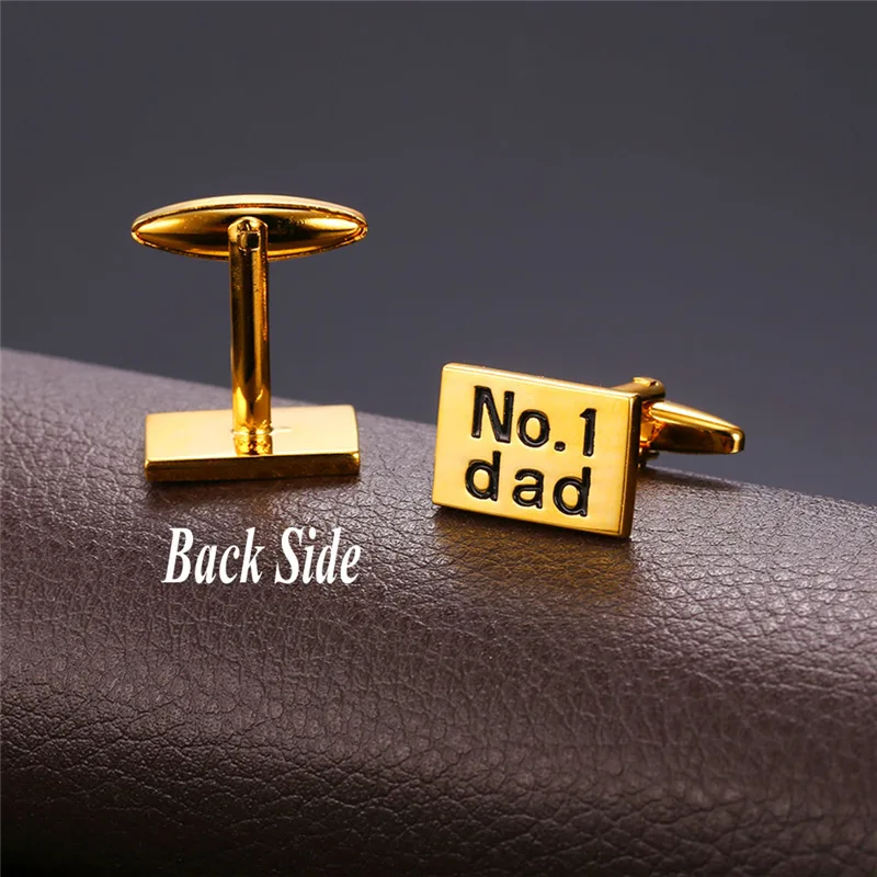 Мужские Запонки № 1 в форме папы желтые золотые/серебряные запонки подарок для