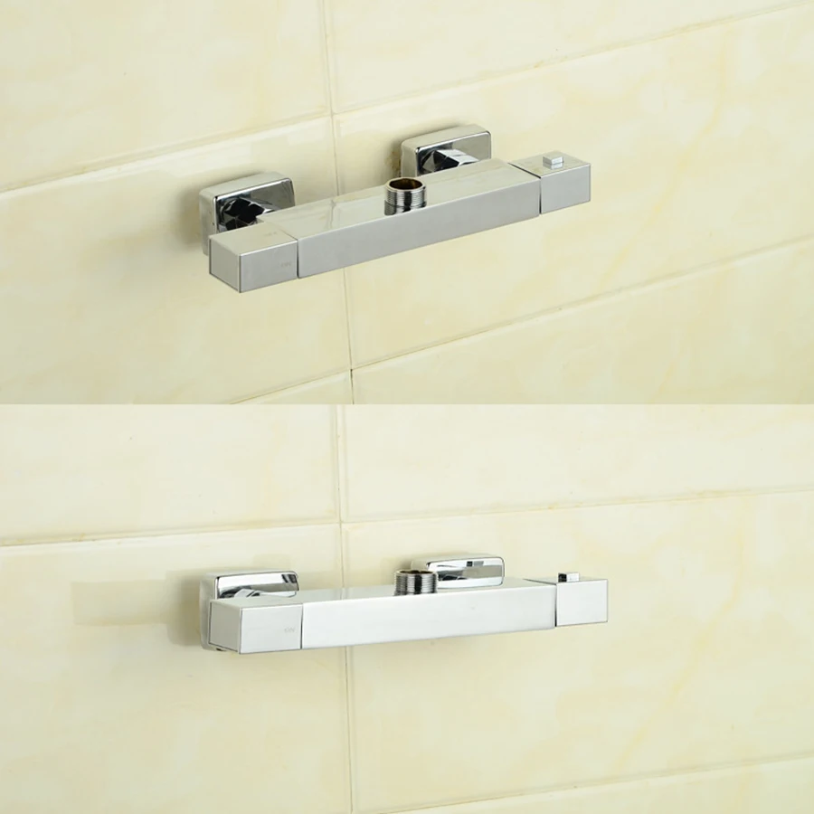 Maxswan площади смеситель для душа связаться со шлангом ванной Термостатический