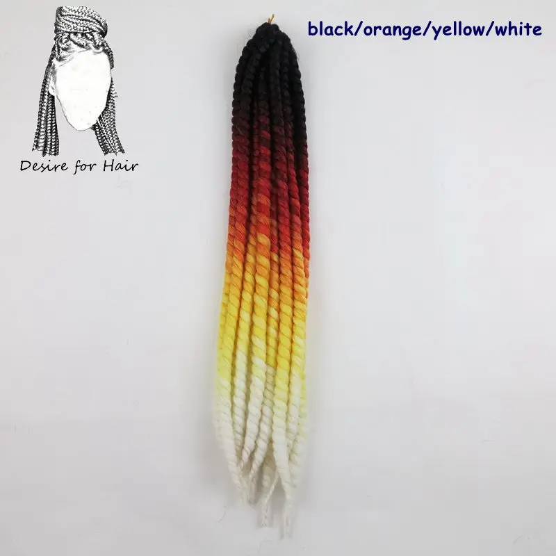 Жук Desire for hair, 1 упаковка, 120 грамм, 12 прядей, синтетические Гавана, крученые волосы, Омбре, два тона, 3 цвета, вязанные крючком косички, волосы для наращивания - Цвет: Жук