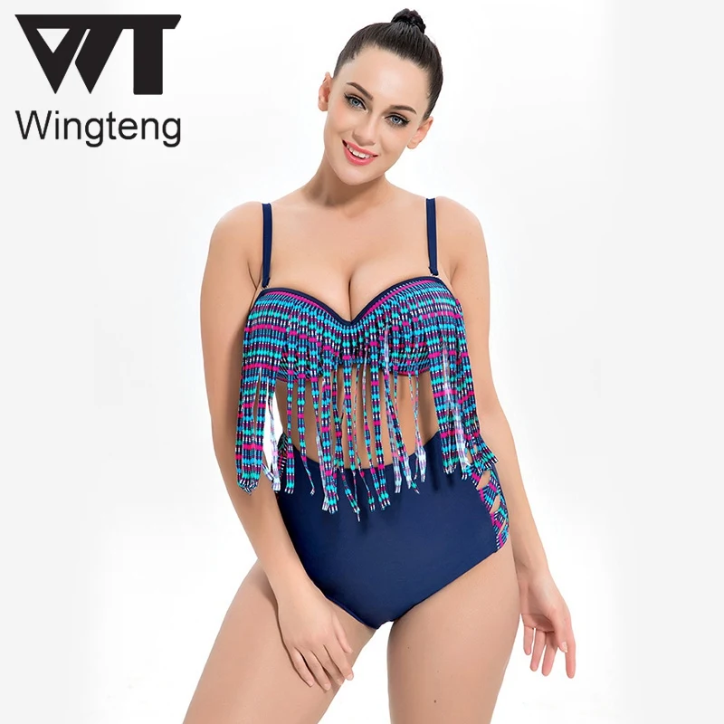 Wingteng 2018 Бразильское бикини с высокой талией большие купальники женское