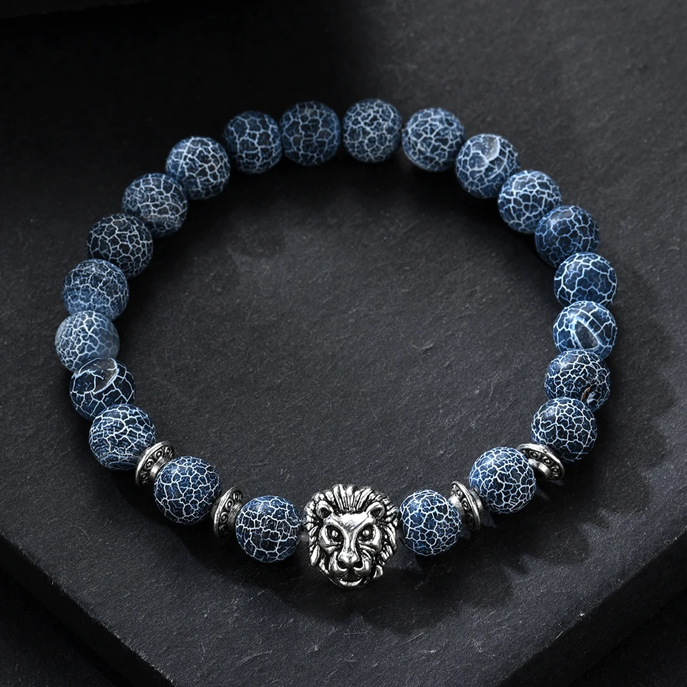 ZORAN CORAL Luxury Brand New Hot Sale Blue Fire Lace Natural Stone Lion Head Beads Strand Bracelets For Women Men Bileklik 2018 | Украшения