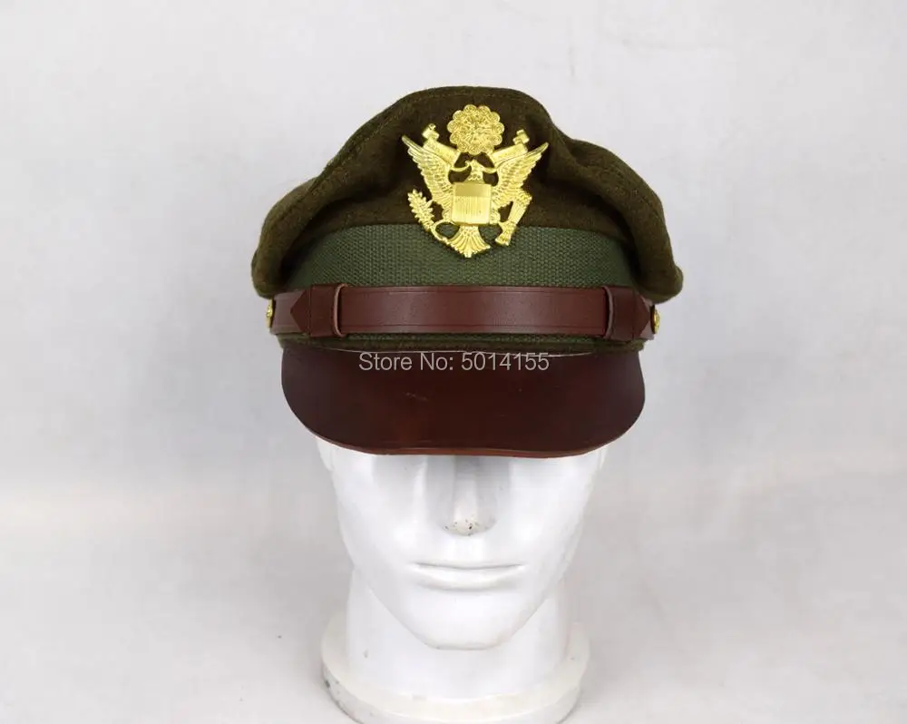Replica WW2 US Army Aircorps Military Officers Pilots Visor Crusher Hat Cap