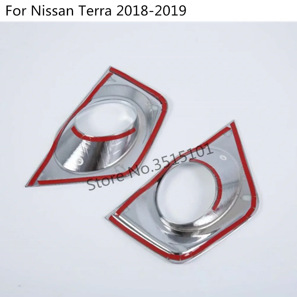 Car body cover detector ABS Chrome front head fog Light Lamp Trim frame moulding 2pcs For Nissan Terra 2018 2019 2020 | Автомобили и