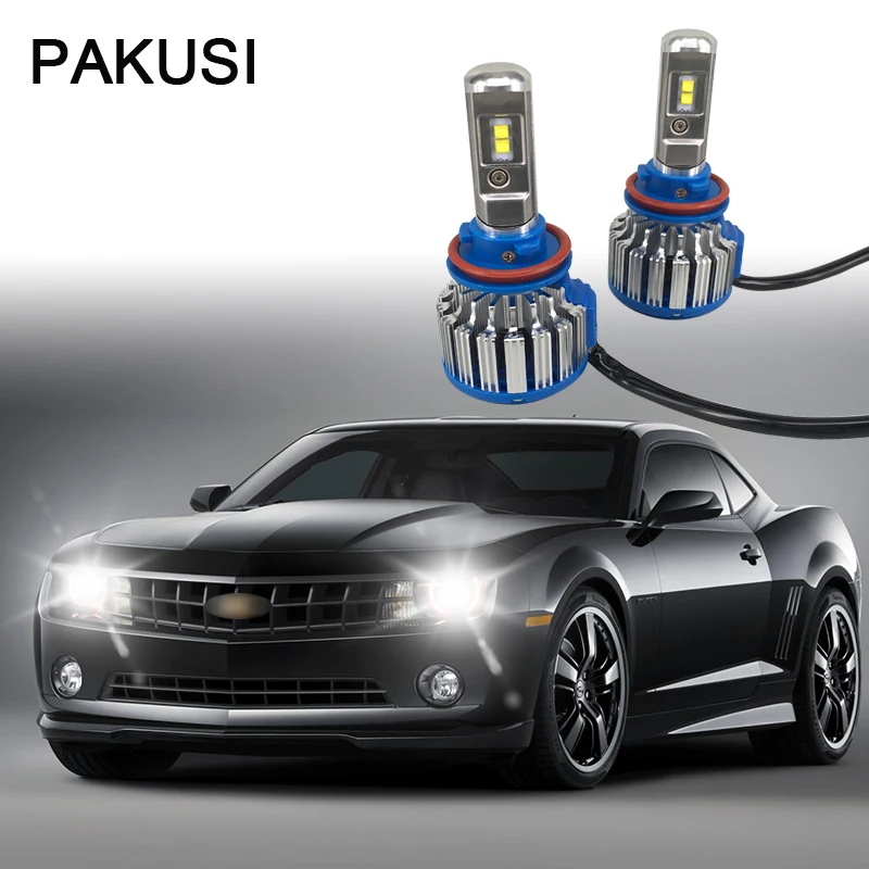 PAKUSI Новый 1 пара фар автомобиля H4 H7 H13 светодиодный 70 Вт 7000lm 6000 К H1 H8 H9 H11 880 9004 9007 9005