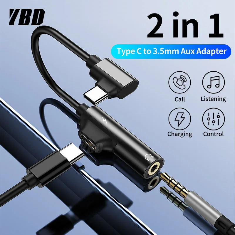 YBD Usb C до 3,5 мм Aux Jack аудио кабель для Xiaomi 9 huawei P30 pro Oneplus 7 аудио сплиттер адаптер type-C зарядный адаптер