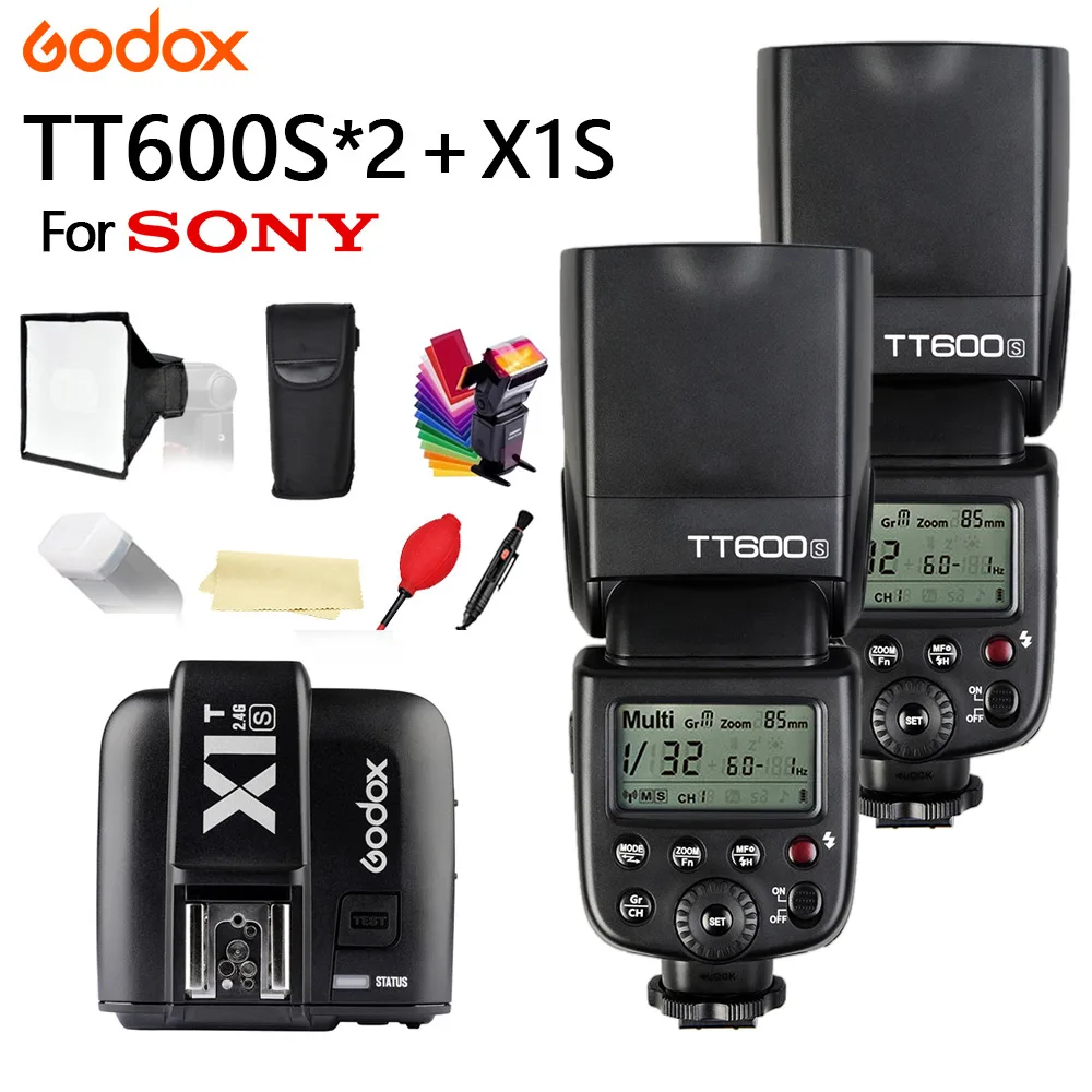 2X Godox TT600 для вспышки камеры Sony с системой X GN60 2 4G беспроводной TTL HSS TT600S Вспышка