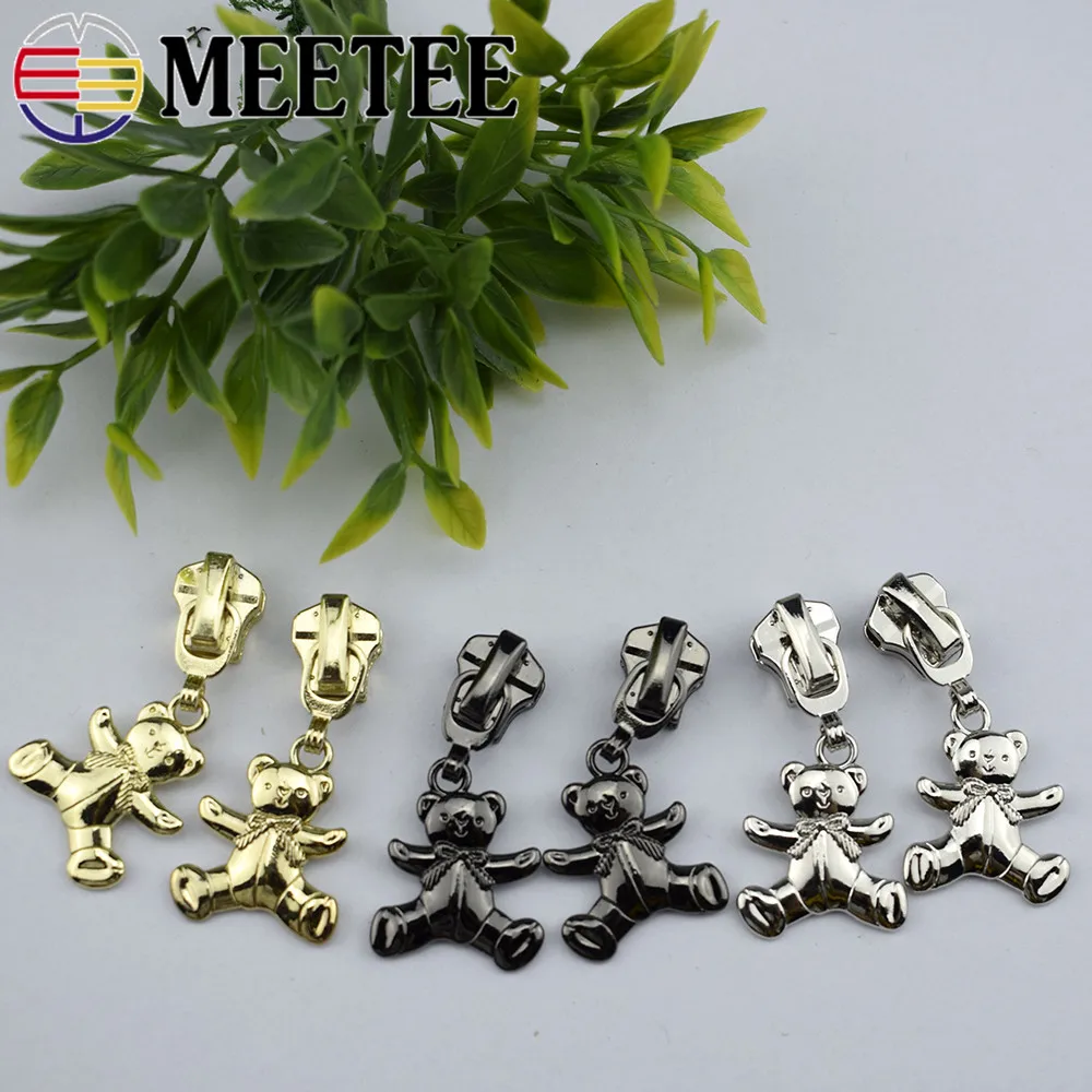 10 шт. Meetee 5 # Ремонтный комплект с мультипликационным медведем застежкой-молнией и