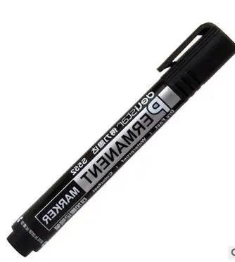 1pc black Deli заправка Перманентный водонепроницаемый круглый носок мгновенно сухой граффити добавить масляные чернила Sharpie Краска цветной маркер ручка для шин бумаги - Цвет: 1pc black