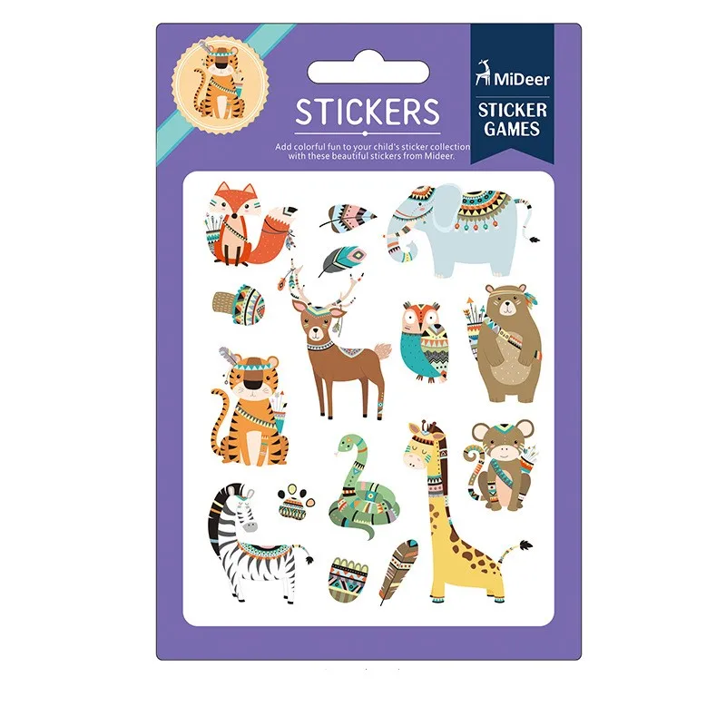 Wildlife series Дети Мини Красочный мультфильм тема DIY мини-наклейка игрушка Kinder Garten классический подарок игрушки - Цвет: Wildlife series