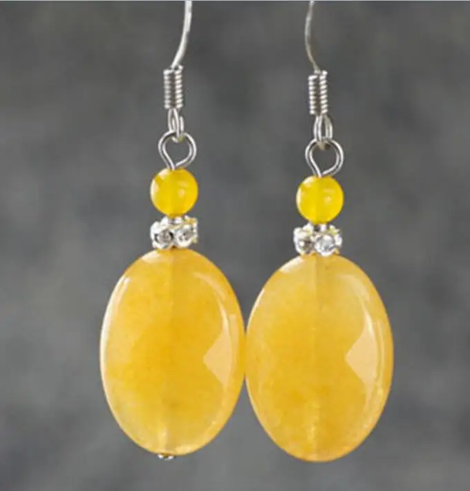 Лидер продаж желтые овальные серебряные серьги подвески ручной работы|dangling silver
