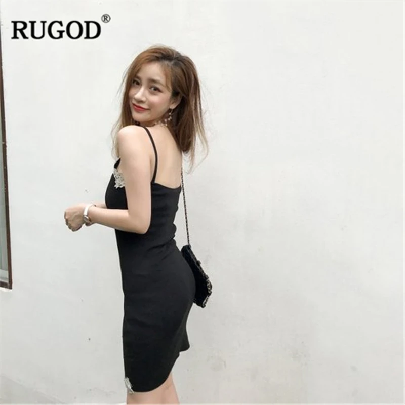 RUGOD 2018 Новейшее модное женское трикотажное платье на бретельках сексуальное